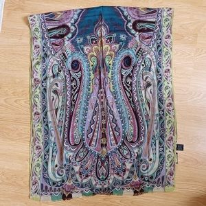 Etro Paisley Printed Classic Scarf Rectangle Silk and Wool